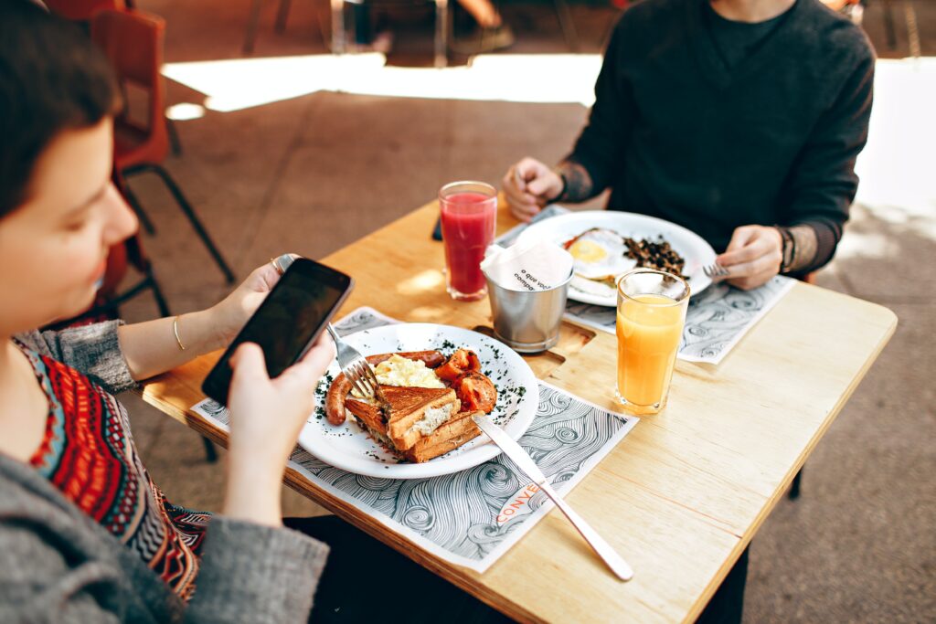 people eating food